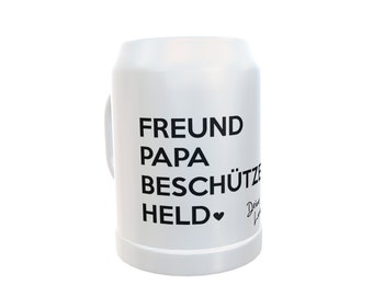 Krug „Freund, Papa, Beschützer Held" Personalisiert, Vatertag, Muttertag, Valentinstag, Liebe