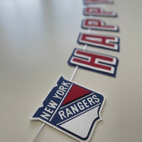 NYR New York Rangers NHL Theme Birthday Banner Garland Party Supply