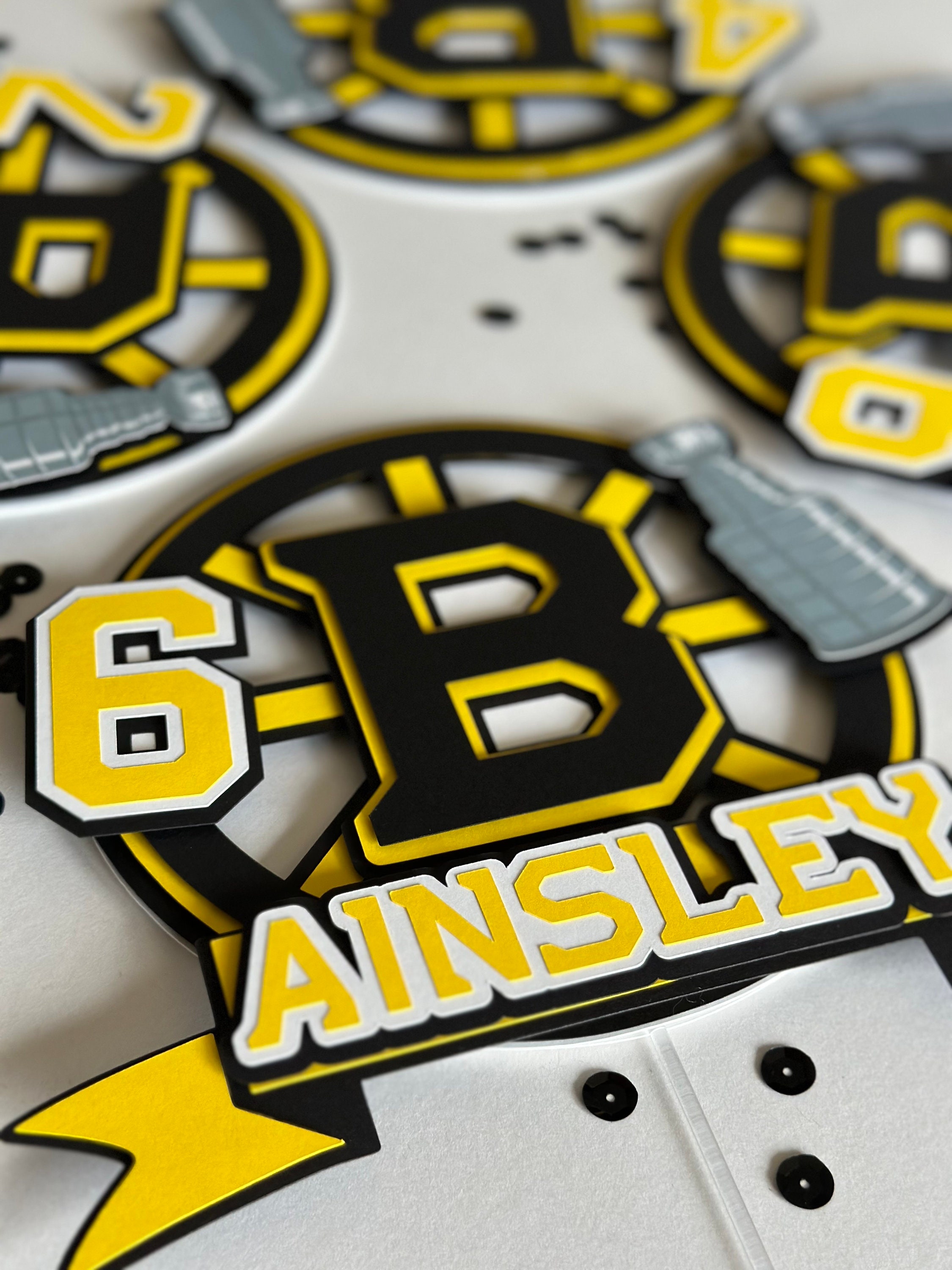 Bruins Birthday Cake Top, Happy Birthday Topper, NHL Birthday ...