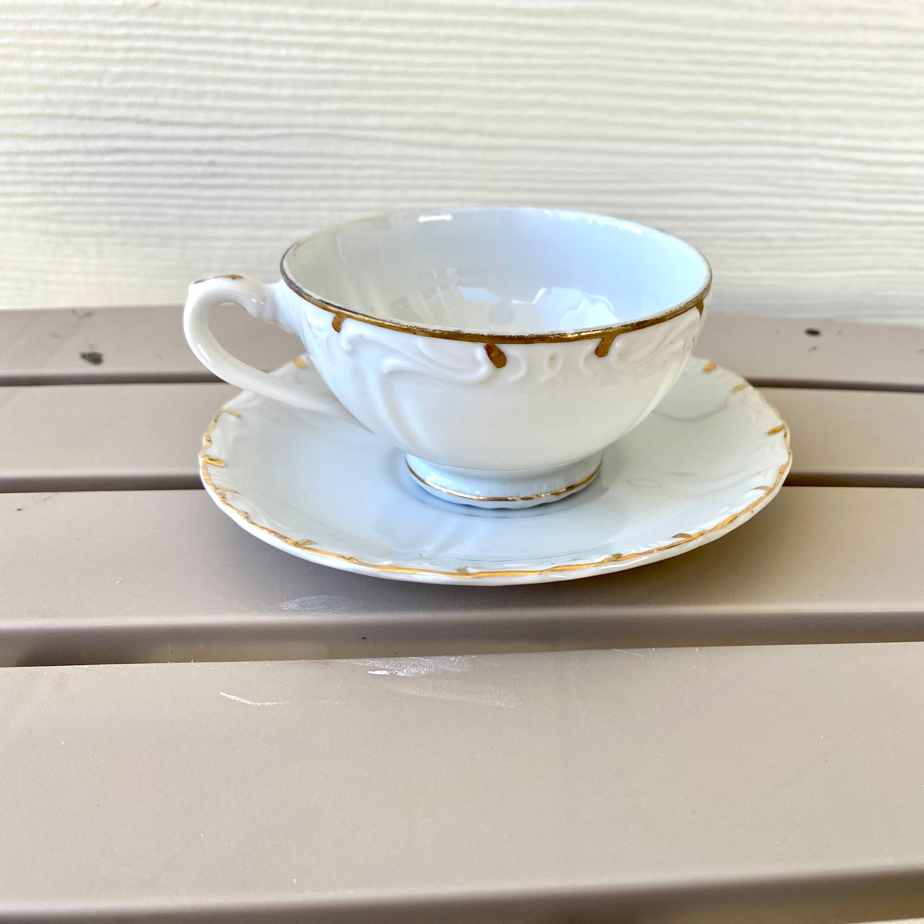 Vienna Woods Fine China Teacup Set Vintage Ceramic White Etsy