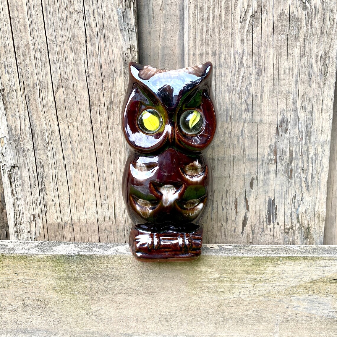 Marble Eyed Owl Vase Vintage Inarco Japan Ceramic Owl Vase Etsy