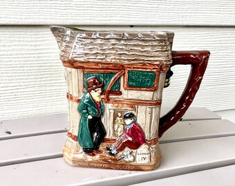 Oliver Twist Pitcher, Vintage Ceramic Royal Doulton Dikensware Toby Jug, English Literary Majolica Decor