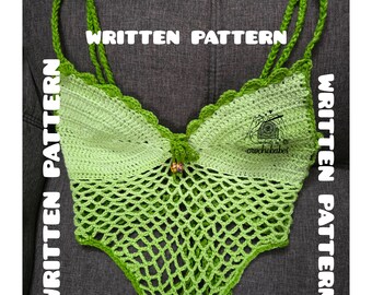 written pattern Crochet heart top written pattern