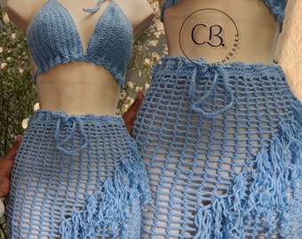 Bikinitop Two pieces set summer vacation sets crochet set women clothing Crochet top | beach wear| Sustainable | Crochet clothing