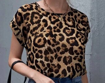 animal print blouse size 20