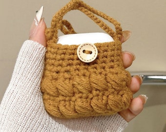 Cute crochet airpod case bag