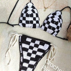 DIGITAL Download Crochet Checkered Bikini Set Pattern RaeCheckeredBikini set image 6