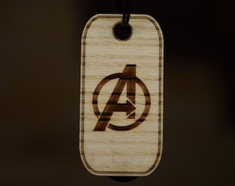 Llavero Avengers, madera premium, llavero de madera Avengers grabado, llavero de madera personalizado