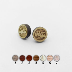 Handmade and custom Wooden earrings for music lovers, Wooden Earring Bass Guitar, Musical Instruments, Wood Earring, Natural Wood Earring