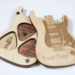 Guitar pick, Guitar pick holder for fathers day, Custom guitar pick, Personalized guitar pick, Anniversary gift, Stratocaster