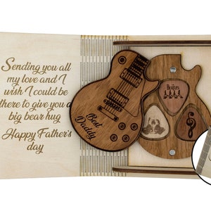 Personalized guitar pick with case for Valentines day, Gift for Dad, Wooden guitar pick, Personalized pick, Gifts for him, Guitar pick image 4