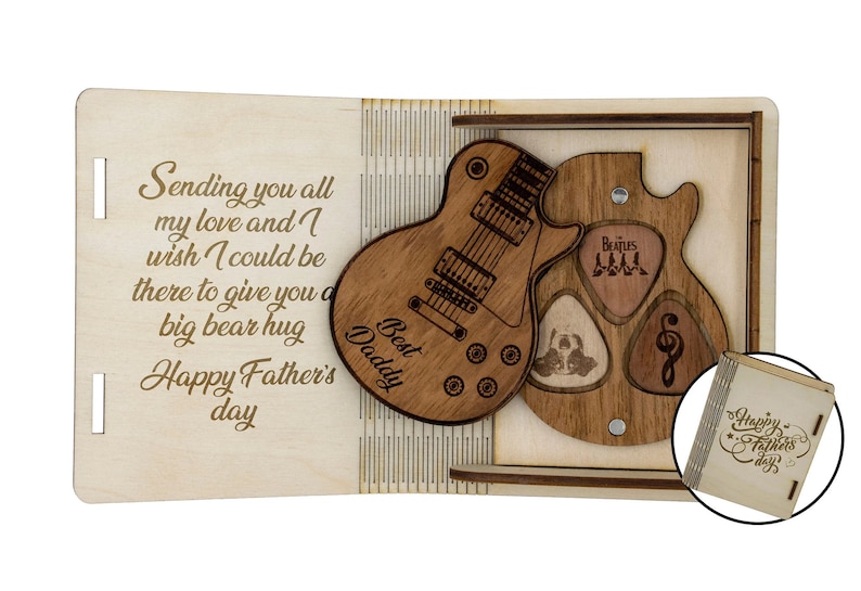 Personalized guitar pick with case for Valentines day, Gift for Dad, Wooden guitar pick, Personalized pick, Gifts for him, Guitar pick image 4