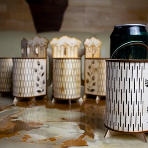 Wooden Beverage Holder, personalized and handmade Can holder, Beer Can Holder, Soda Holder, Groomsmen Gift, Gift for Him, Bachelor party