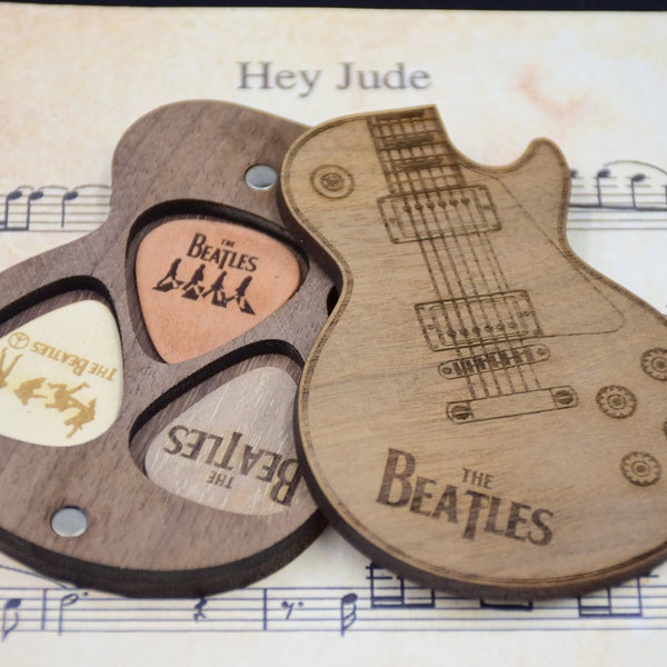 The Beatles Guitar Pick holder, Beatles memorabilia, Beatles Abbey Road,  Guitar pick for Christmas, Gift for Him