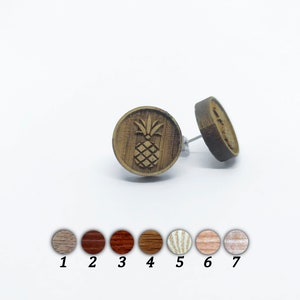 Wooden Earring Pineapple, Wood Earring, Natural Wood Earring, Wood Earring for Man or Woman, Unisex Earring