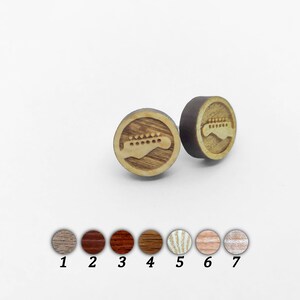 Wooden Earring Guitar, Musical Instruments, Wood Earring, Natural Wood Earring, Wood Earring for Man or Woman, Unisex Earring