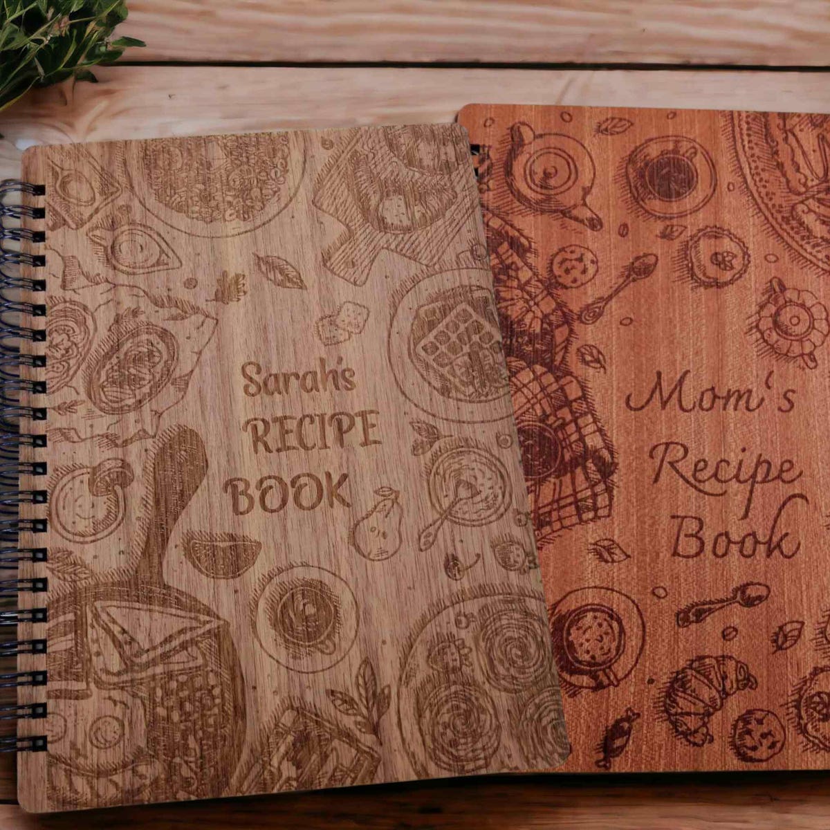 Personalized Wood Recipe Spiral Notebook - Etsy
