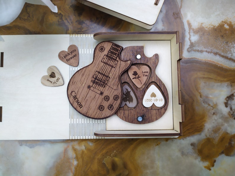 Heart shaped guitar pick Guitar pick Holder for Valentines Etsy