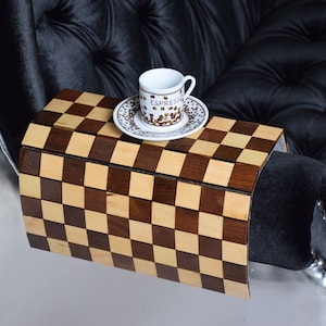 Premium wood sofa arm table, couch arm table, sofa arm tray, sofa tray, wood coaster couch table,  custom sofa with fabric