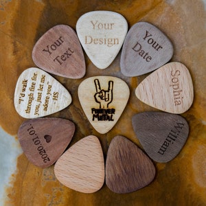 Personalized Premium Wooden Guitar Pick, Engraved Guitar Pick - Gift for Husband, Dad, Boyfriend, Groom Gift- Husband Gift
