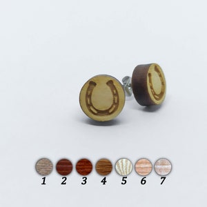 Wooden Earring Horseshoe, Wood Earring, Natural Wood Earring, Wood Earring for Man or Woman, Unisex Earring