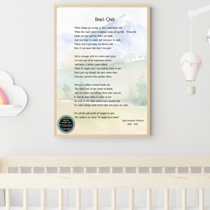 Don't Quit Poem, John Greenleaf Whittier Quote, Graduation Gift ...