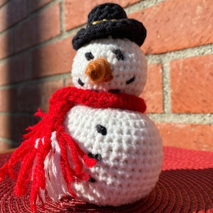 Stuffed Amigurumi Snowman Decoration