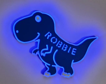 T-Rex LED Night Light: Edge Lit Dinosaur Decor