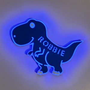 Tyrannosaurus rex light up wall Sign, Neon like, Tyrannosaurus rex night light, edge Lit LED, Trex light Art, Trex Decorations, Dino Decor