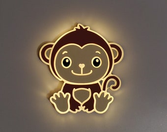 Monkey LED Night Light, Acrylic Edge Lit Sign