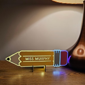 Pencil LED Sign: Teacher Classroom Decor Bild 7