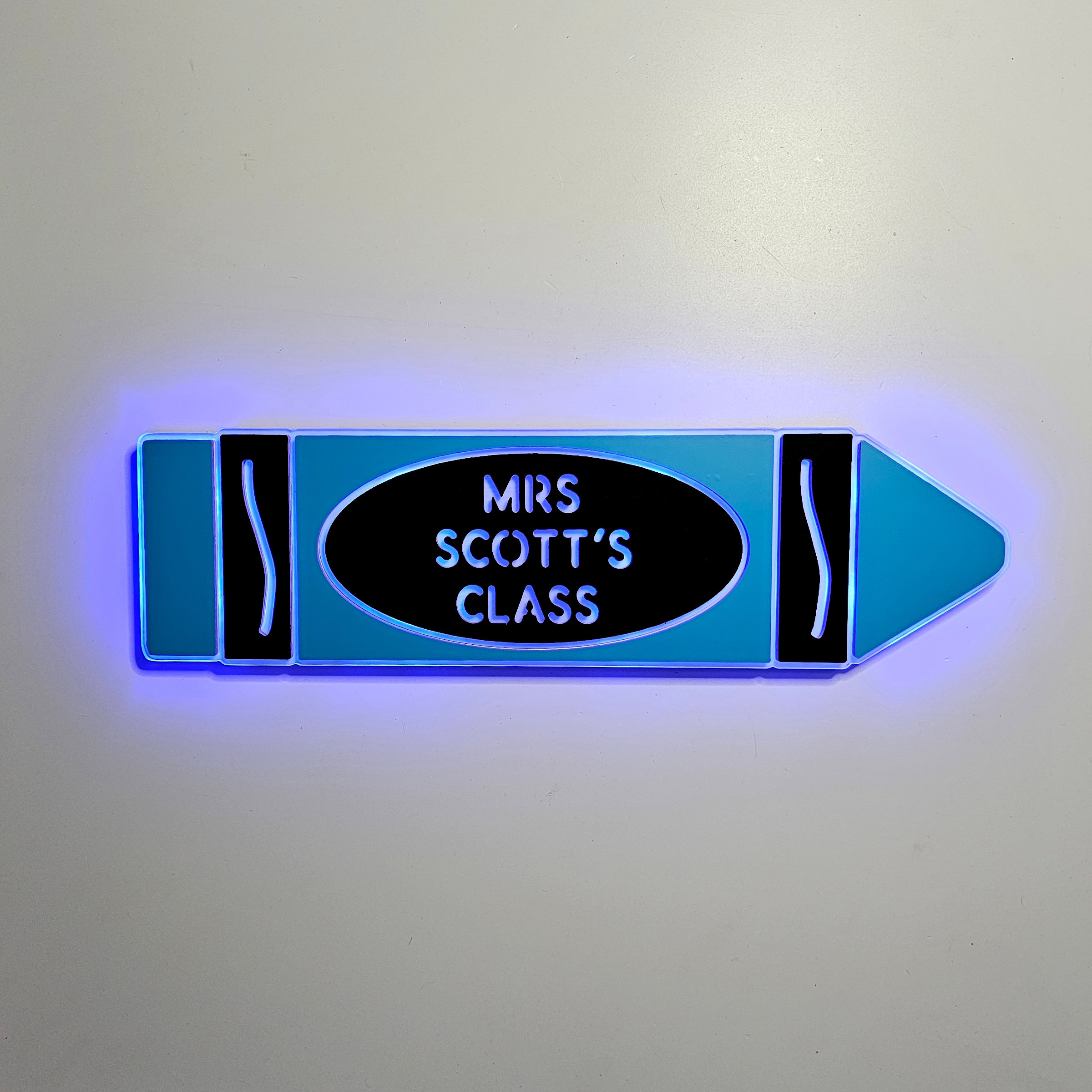 Light up Wall Sign, Neon, Crayon Night Light, Edge Lit LED, Teacher Light Art, Crayon Decorations, Teacher Decorvr