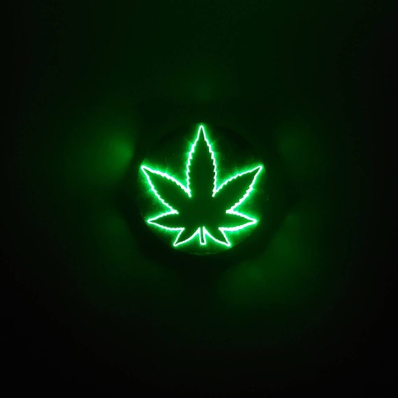Hoja de marihuana con borde de fondo Letrero LED iluminado - Etsy México