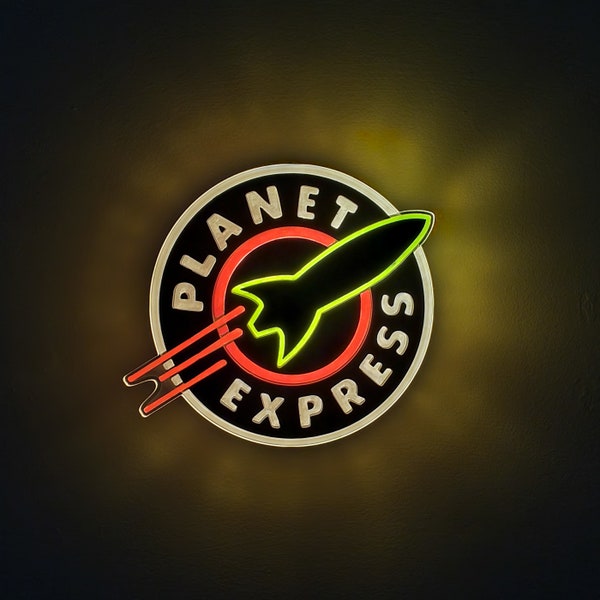 Planet Express LED Sign: Futurama Fan Art, Edge Lit Night Light