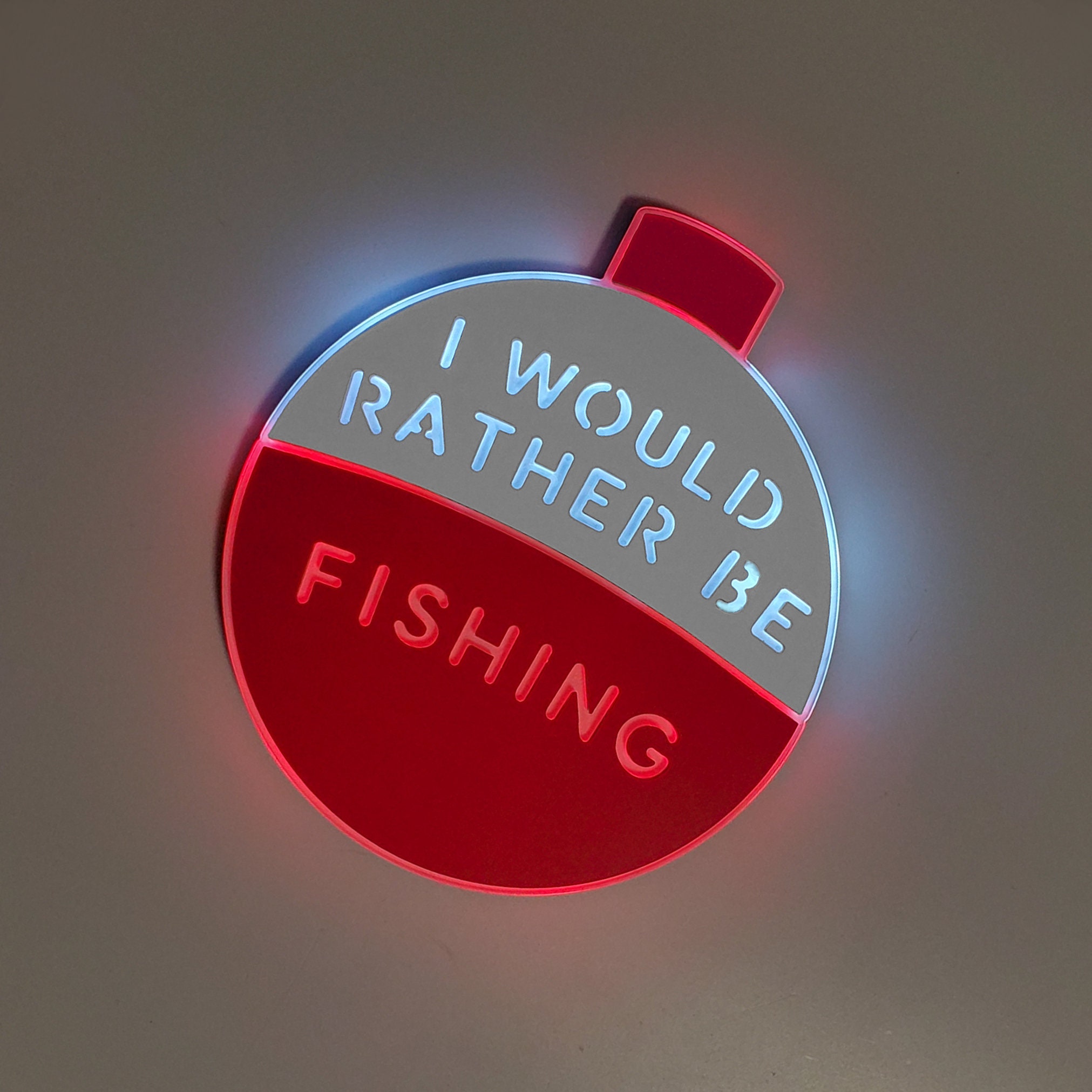 Fishing Bobber art Sign, Neon like, Fishing Bobber night light, edge Lit LED, fishing art sign, Fishing light art, Fishing light up sign