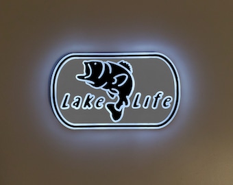 Lake Life Sign, Neon like, LED, Lake Life Wall decor, Lake life night light, Lake light art, Lake light up sign