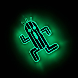 Letrero de Cactar, estilo neón, luz de Cactar de Final Fantasy, decoración de pared, luz de noche, Cactar de Final Fantasy, fan art de Final Fantasy