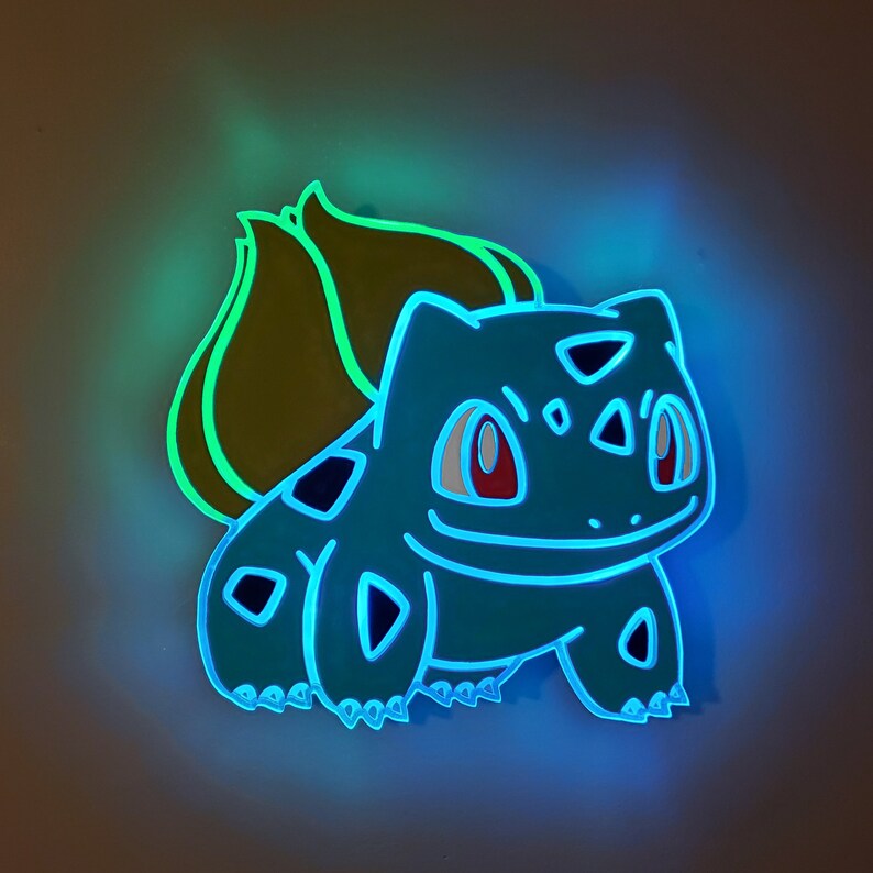 Pokemon Bulbasaur sign Edge Lit LED Neon like LED Pokemon Etsy