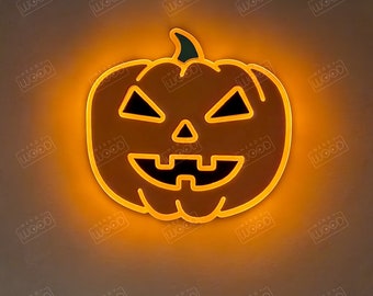 Jack o' lantern Sign , Neon like , jack o' lantern light, night light, edge Lit LED, Halloween Art Jack o lantern, Halloween decoration