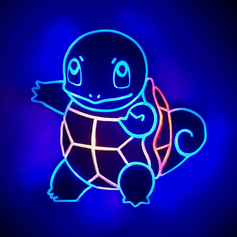 Pokemon Squirtle sign Edge Lit LED Neon like LED Pokemon | Etsy