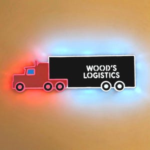 Semi Truck LED Sign: Edge Lit Neon-Like Trucker Decor
