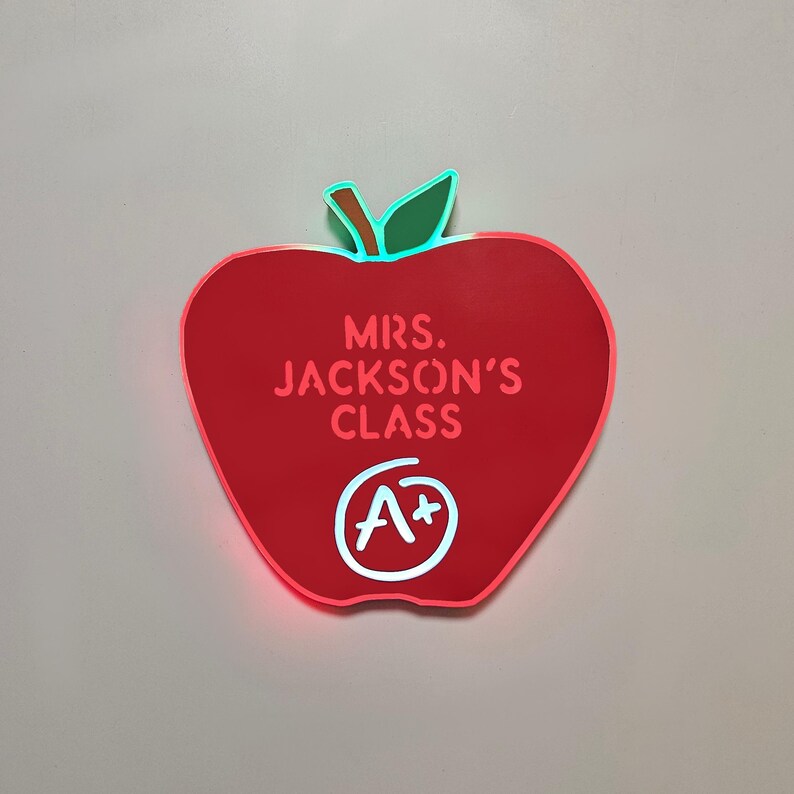 Apple A+ Light up Sign, Teacher Decor, Edge Lit LED - Etsy