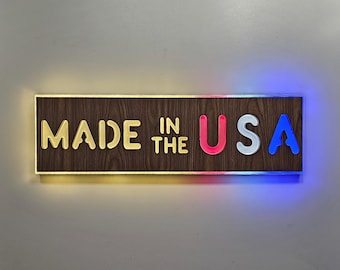 Made in USA Edge Lit LED Sign: American Decor