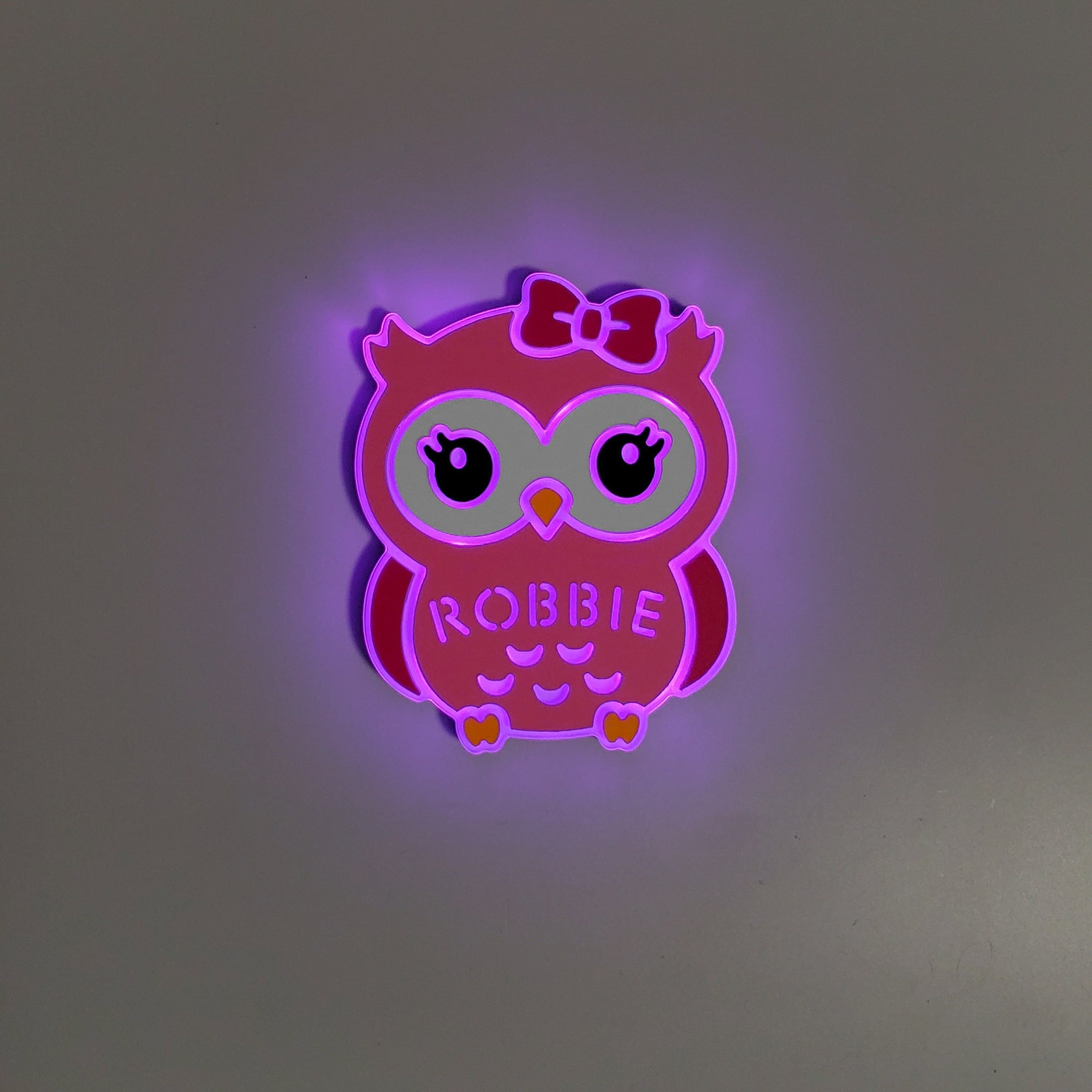 LED Nightlight Functional Owl - Christmas & decorative  Small Purple/ Lilac Figural Owl Lamp display picture 1
