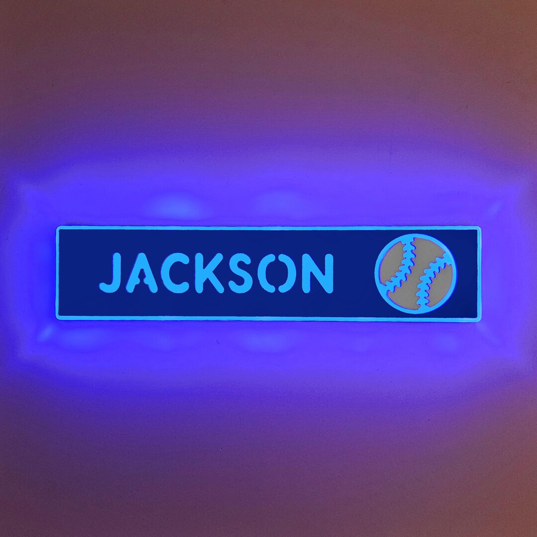 Personalized Baseball LED Sign: Edge Lit Name Light - Etsy