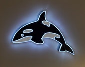 Orca Whale Light up Sign , Neon Like , LED , Killer Whale Decor