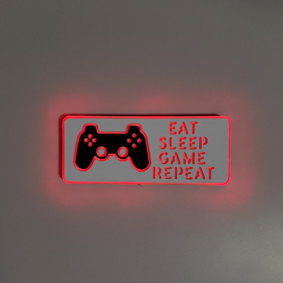 GAME OVER Lamp LED Man Cave Gaming Night Light Illusion Lamp