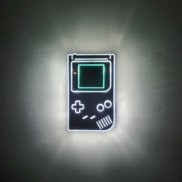 Gameboy Sign, Neon like, Gamboy light art, Retro Light , Gameboy luighted sign, night light, Edge lit, Gameboy fan art