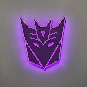 Decepticons LED Sign: Edge Lit Transformers Fan Art