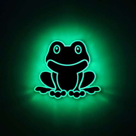 Cute Frog Light Sign Frog Neon Like Frog Night Light Edge Lit